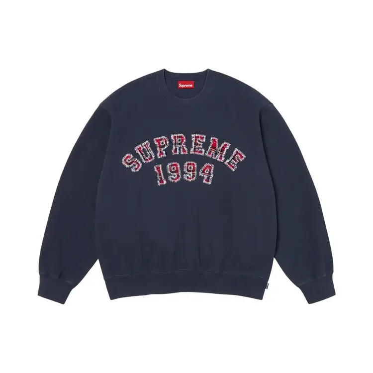 Свитшот Supreme Plaid Arc Crewneck 'Navy'