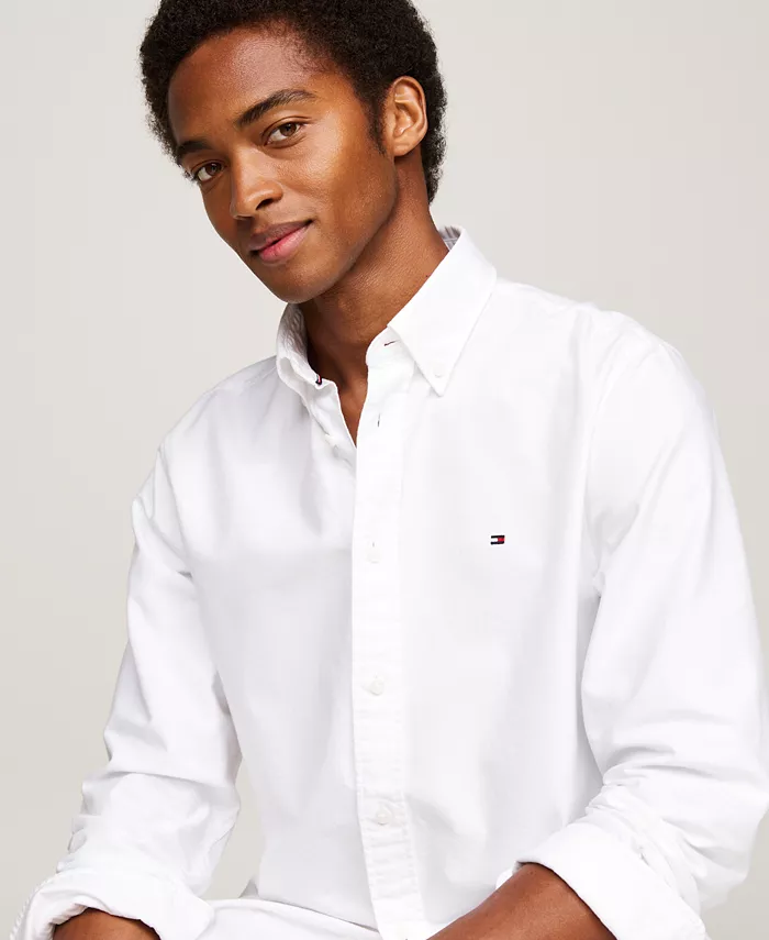 Мужская классическая рубашка Oxford Heritage Tommy Hilfiger, белый — фото 4