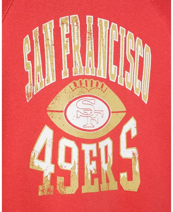 Унисекс флисовая куртка-реглан с символикой NFL San Francisco 49ers Hot Route - для маленьких и больших детей. Junk Food Clothing, черный — фото 3