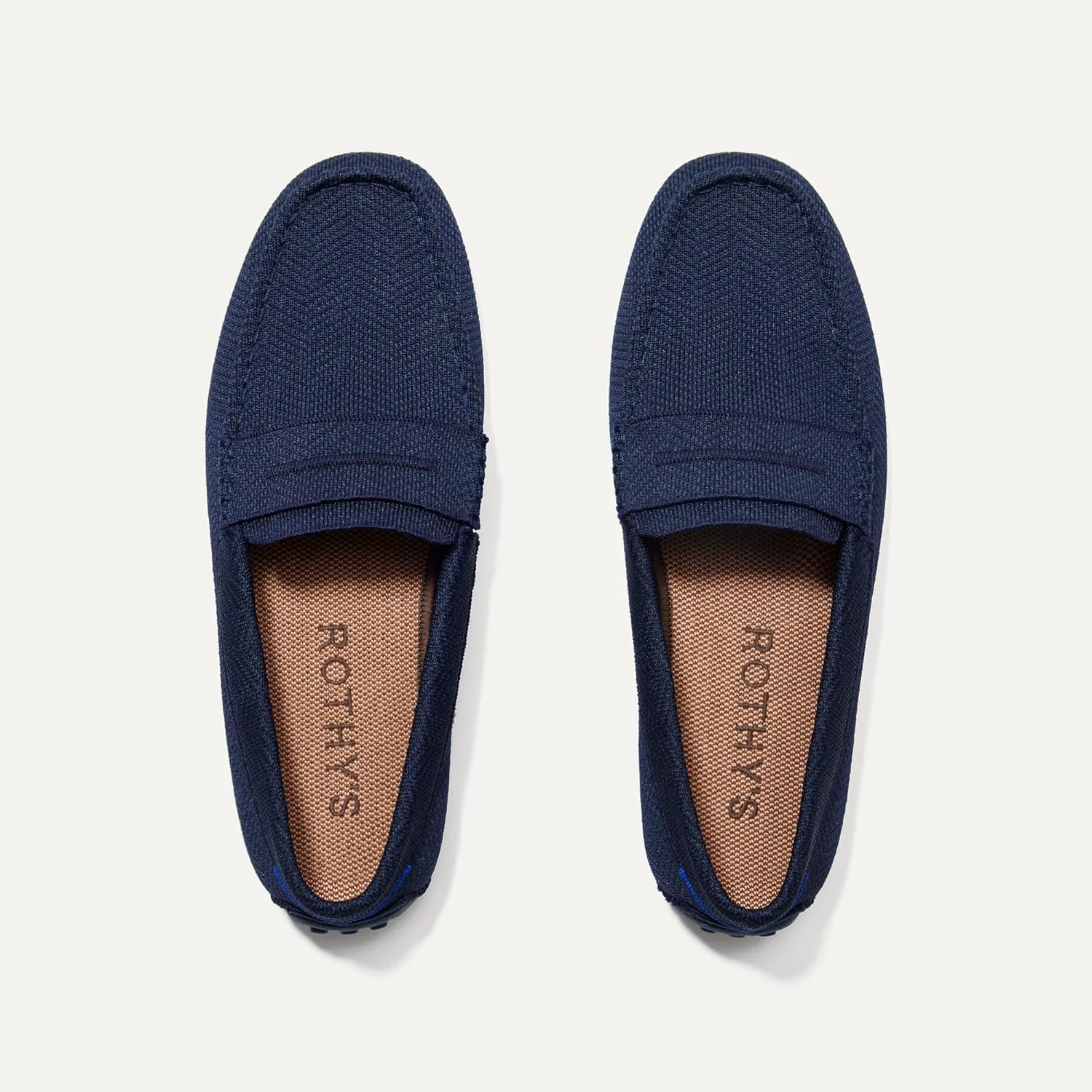 Мужские слипоны Rothy's The Driving Loafer, повседневные лоферы, сделаны из переработанных пластиковых бутылок и подходят для машинной стирки, темно-синий — фото 4