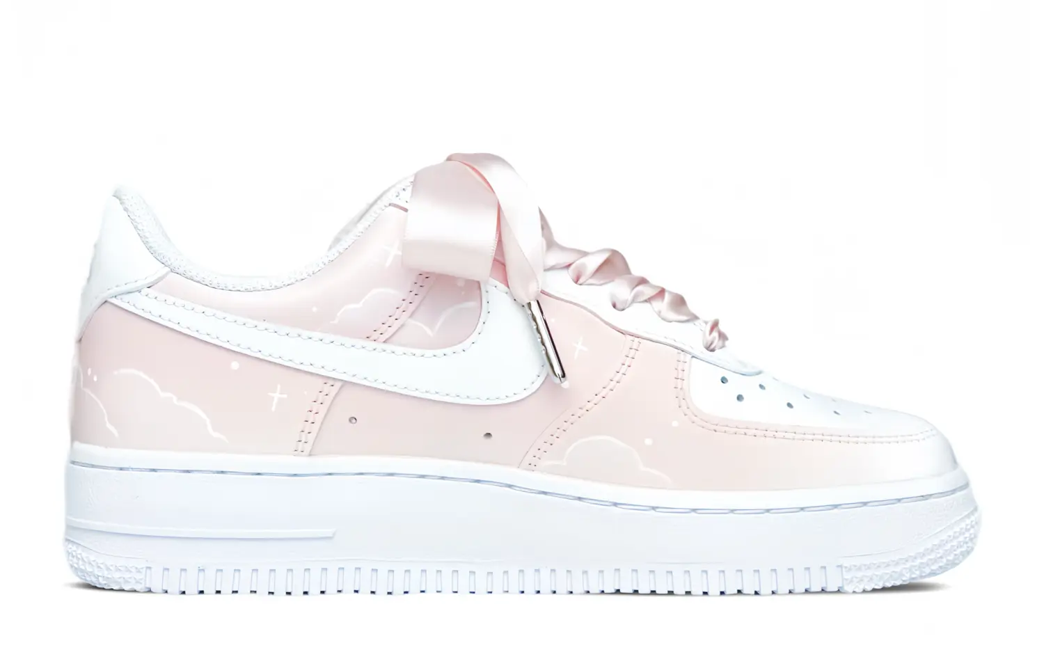 

Кроссовки для скейтбординга Air Force 1 женские низкие розовый/белый Nike