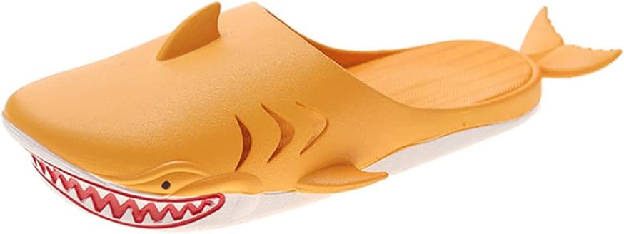 

Тапочки с акулами для пляжной вечеринки, забавные тапочки с акулами, пляжная обувь с акулами для мужчин и женщин Hang Shang, оранжевый