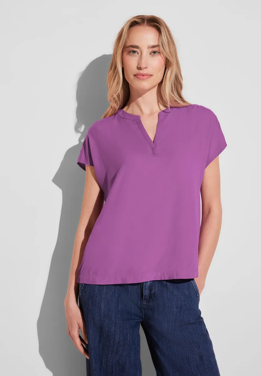 

STREET ONE блузка с короткими рукавами, выполненная из мягкой вискозы, цвет Orchid Lilac
