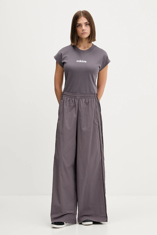 Хлопковая футболка essentials linear Adidas, серый — фото 2