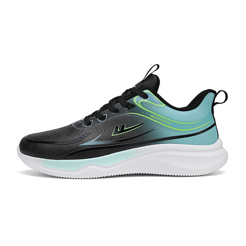 

Увеличение роста легкая амортизирующая износостойкая низкая WARRIOR, leather черный зеленый