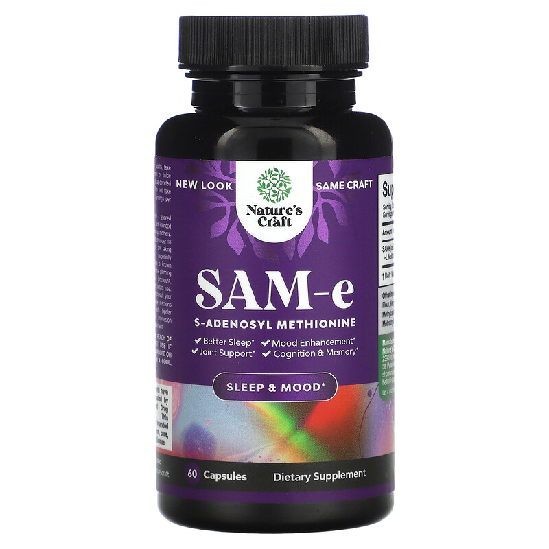 

Nature's Craft, SAM-e, 200 мг, 60 капсул