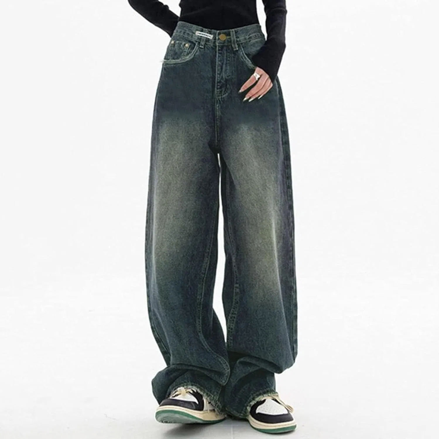 Джинсы свободные Womens Baggy Jeans, синие — фото 4