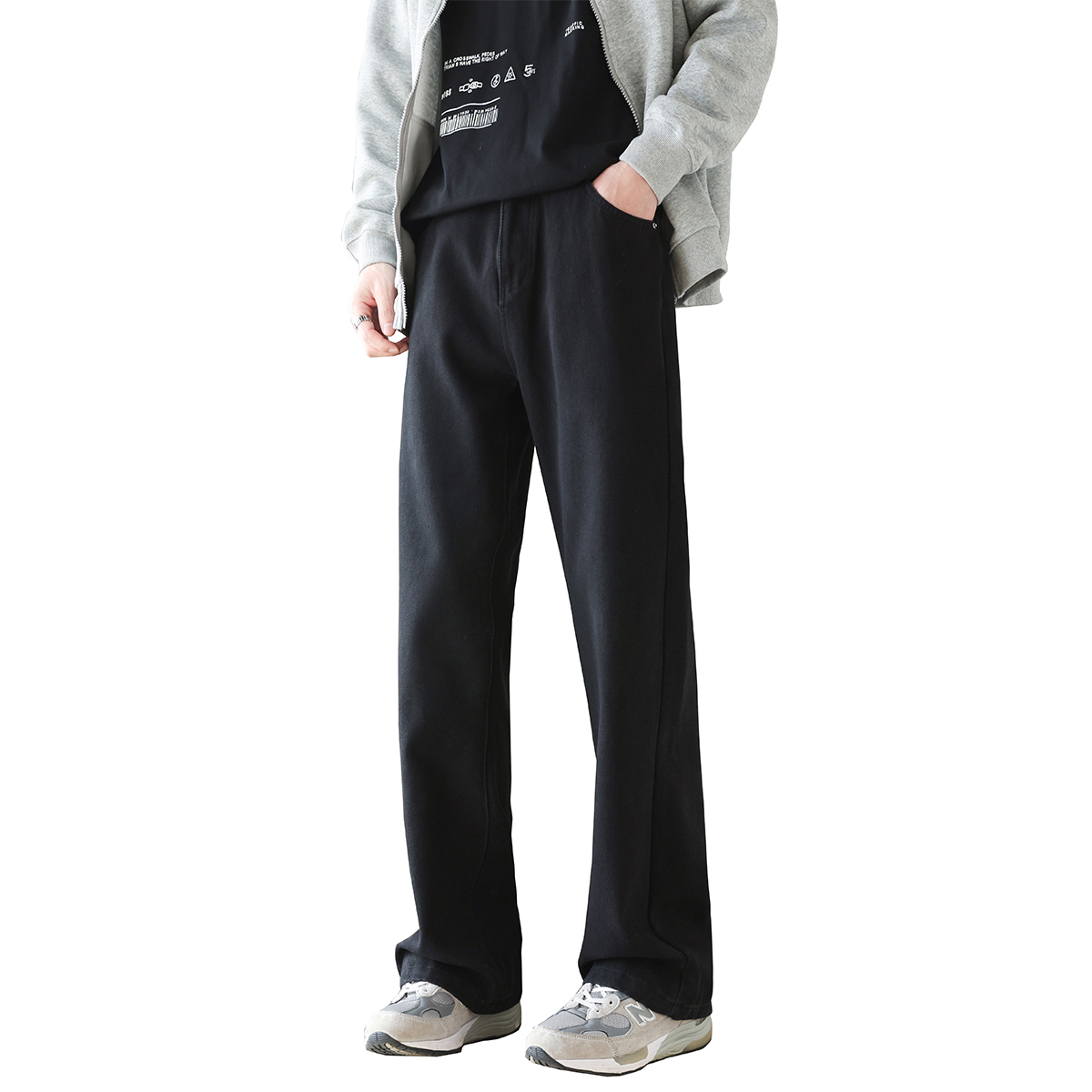 

Джинсы Unisex утепленные с флисовой подкладкой прямого кроя WARRIOR, 909 черный серый (thickened and fleece-lined)