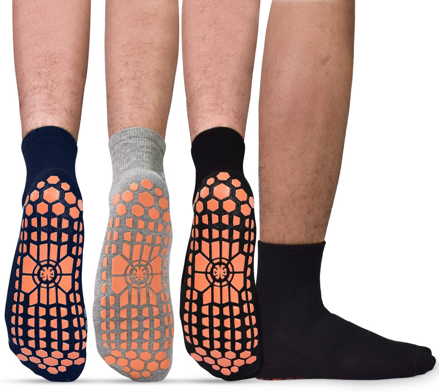 

Мужские носки с противоскользящим покрытием ELUTONG, 3 пары, для плитки и деревянного пола, антискользящие, для тренировок, йоги, пилатеса, больничные тапочки, синий