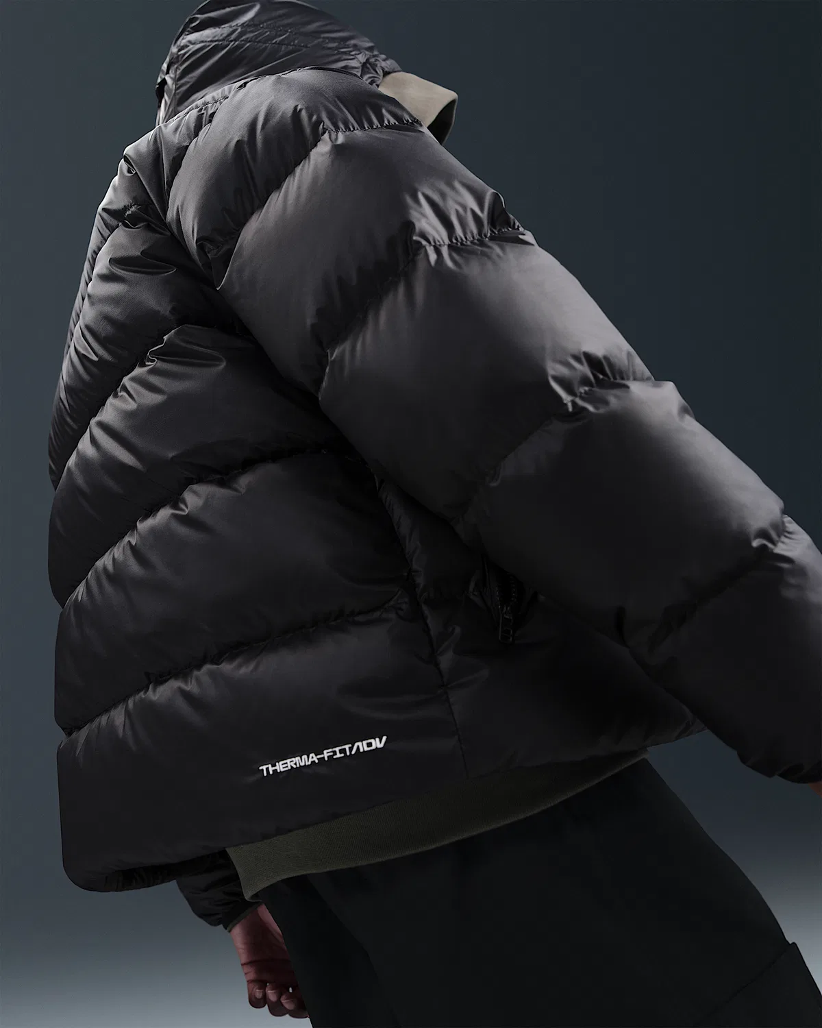 Мужская пуховая куртка Nike Windrunner, Black/Black/White — фото 3