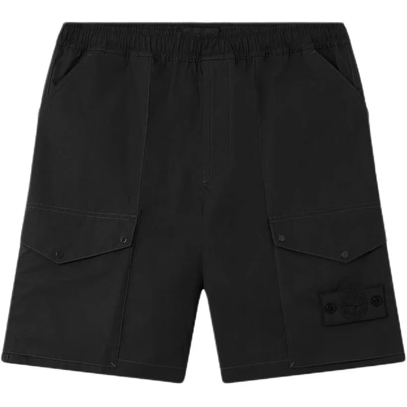Шорты карго Stone Island с карманами черные
