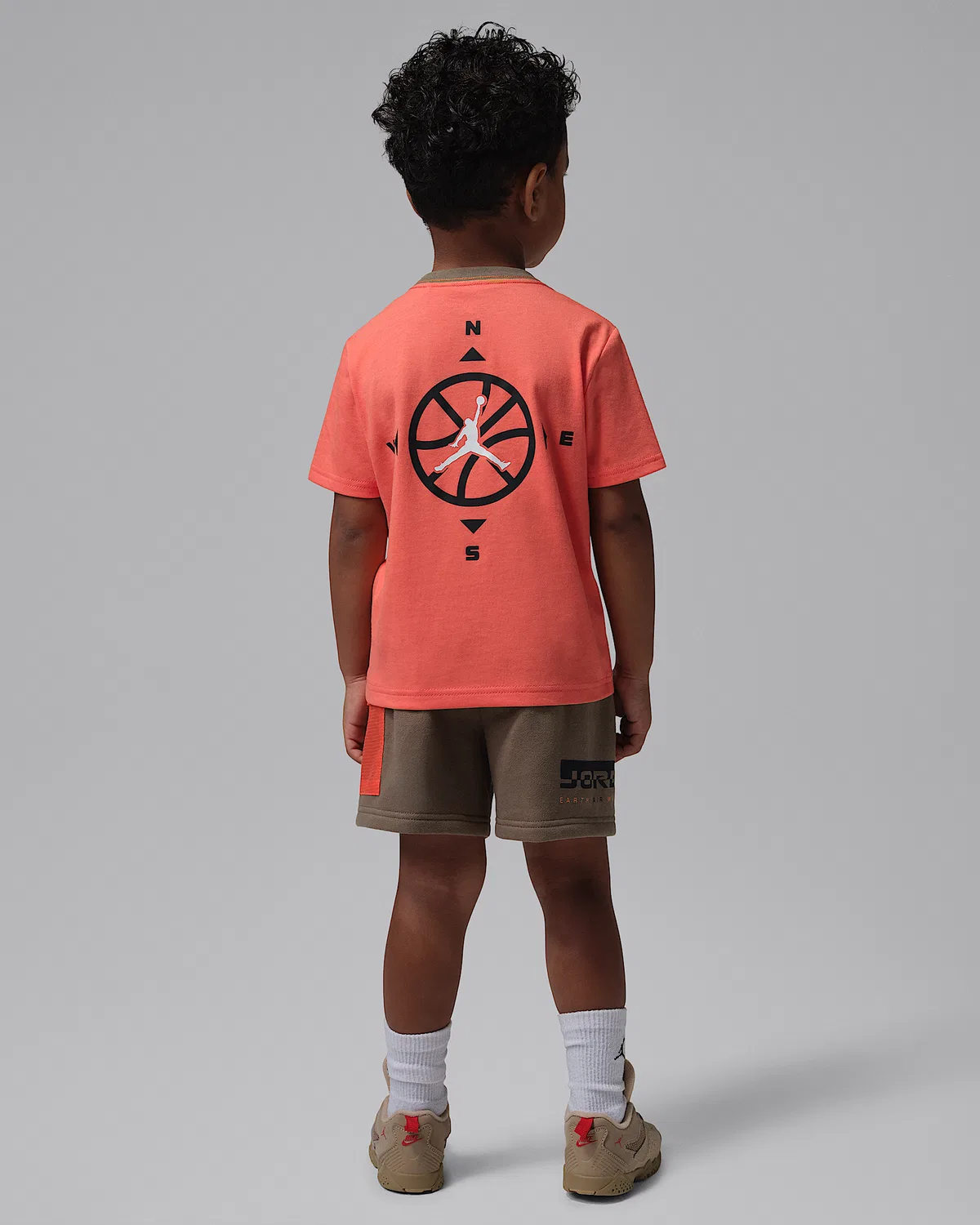 Детский комплект из флисовой кофты и шорт с принтом Jordan Toddler Hike Mike 2-Piece, Grey — фото 2