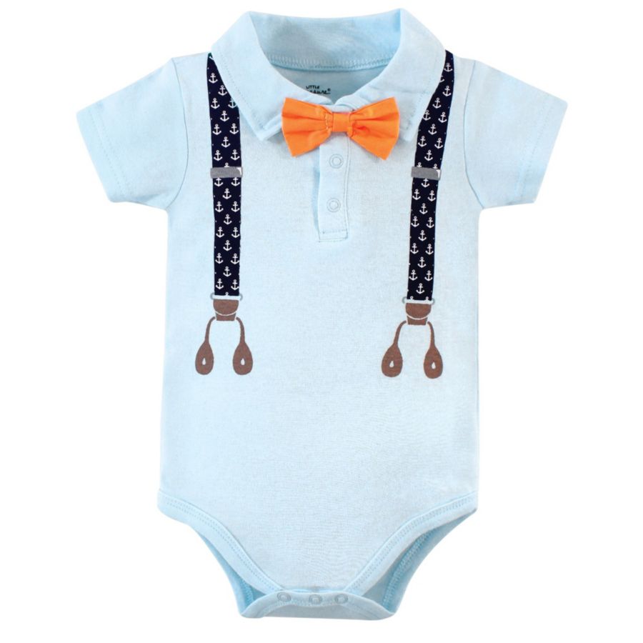 Хлопковые комбинезоны Treasure Everyday на кнопках Little Treasure, Anchor suspenders — фото 2