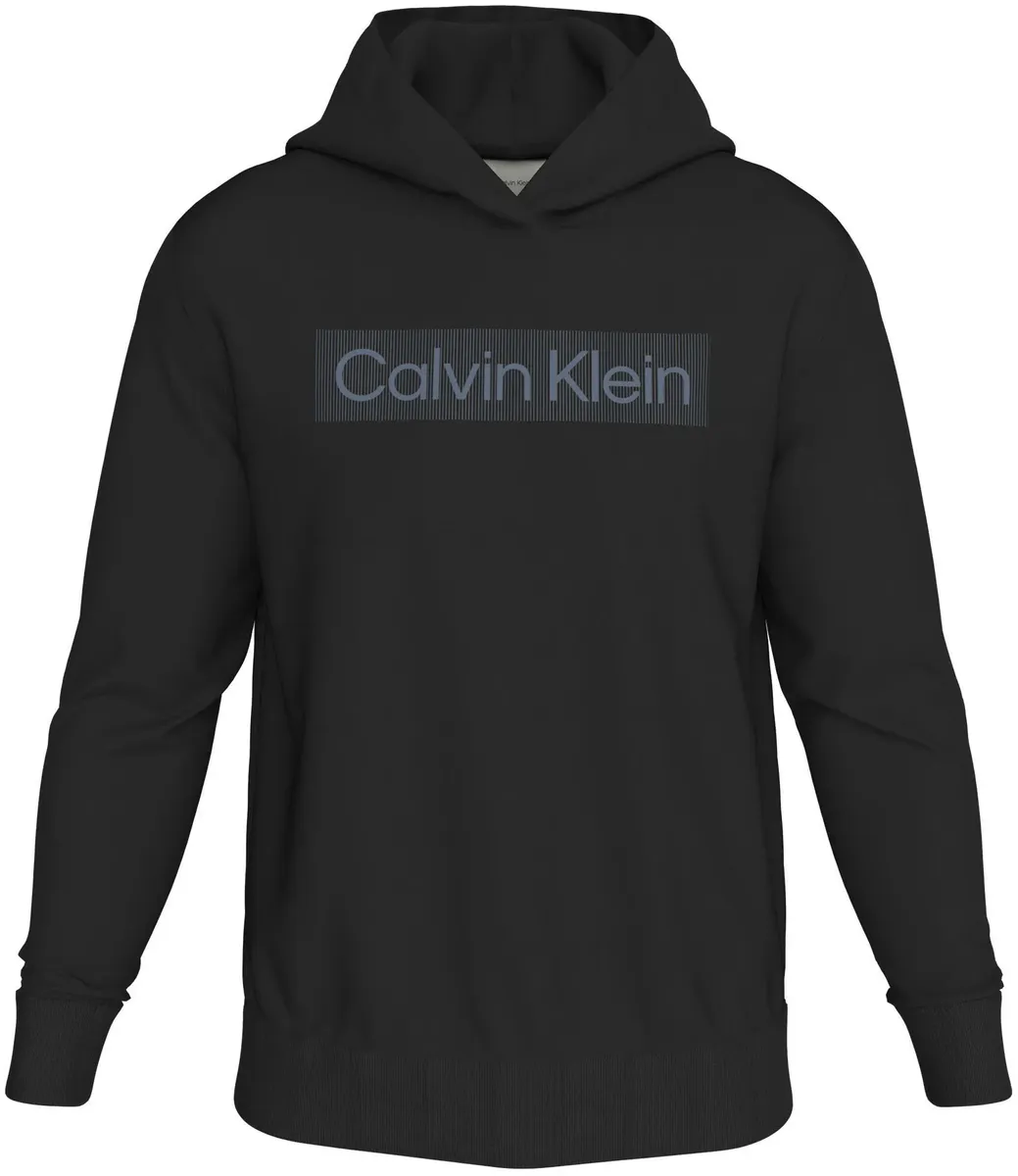 

Толстовка Calvin Klein Big&Tall "BT_BOX STRIPED LOGO HOODIE", больших размеров с надписью логотипа, цвет Ck Black