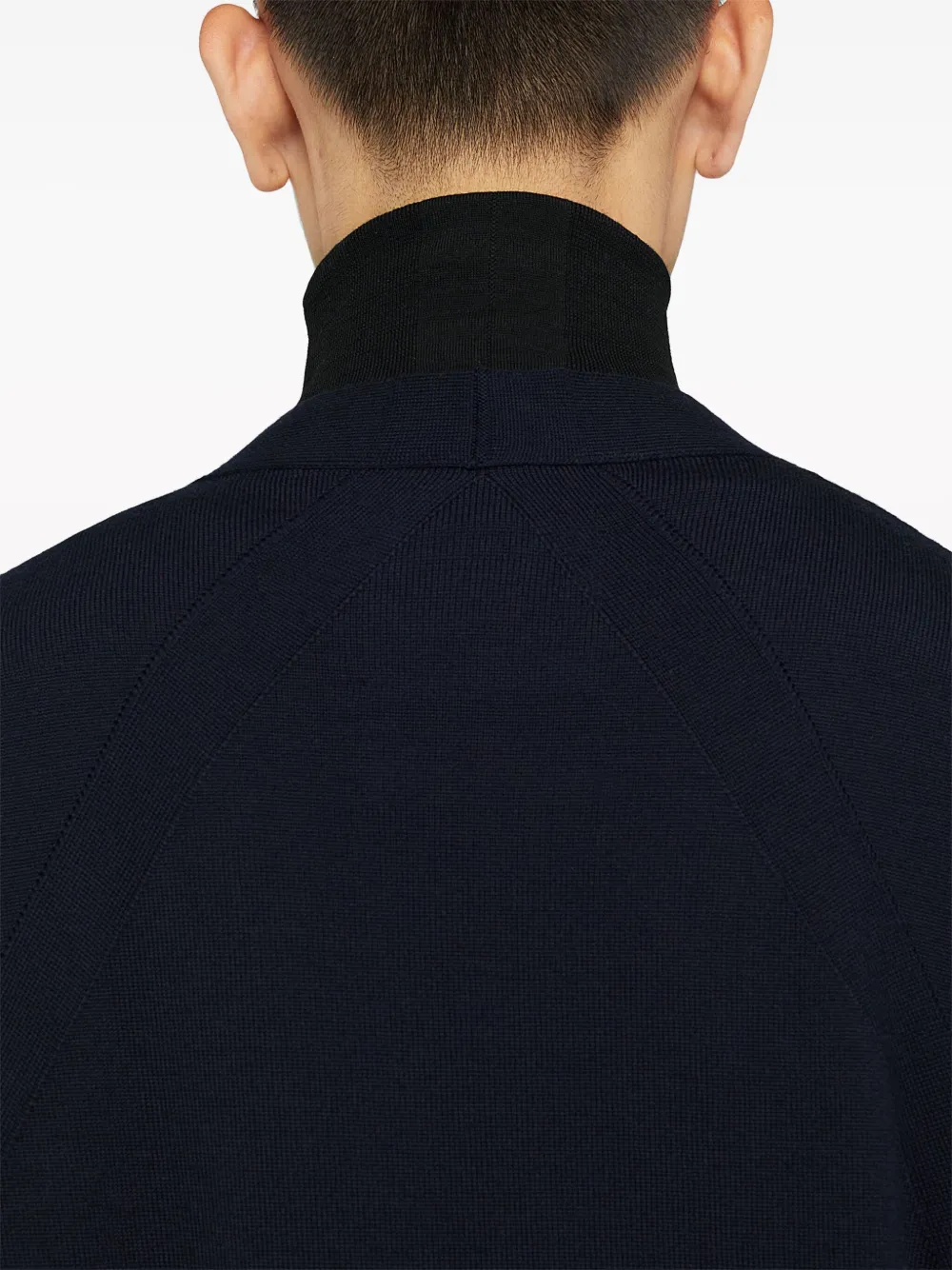 Шерстяной кардиган с V-образным вырезом JIL SANDER, синий — фото 3