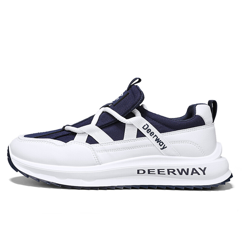 

Кроссовки мужские толстые низкие Deerway, белый/черный