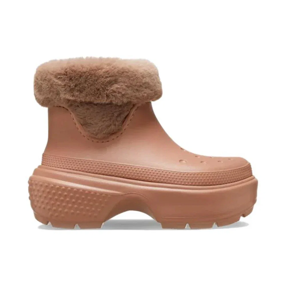 Ботинки Crocs Stomp Lined 208718-2CC с пробковой рифленой подошвой и платформой JAX1196, коричневый — фото 2