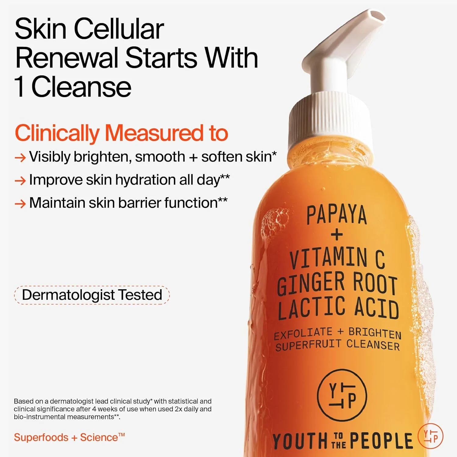 Набор Youth To The People Superfruit Cleanser Refill - мягкий очищающий гель с папайей и витамином C (148 мл) + заправочный пакет (300 мл) — фото 3