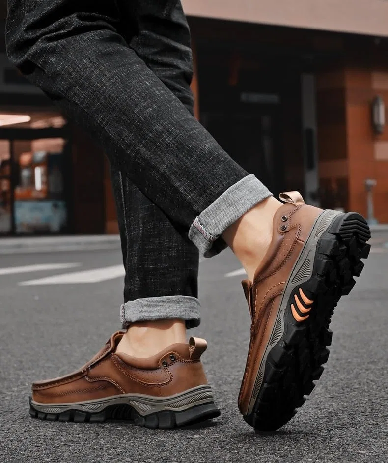 Мокасины Leather Slip on Hiking Shoes, светло-коричневый — фото 4