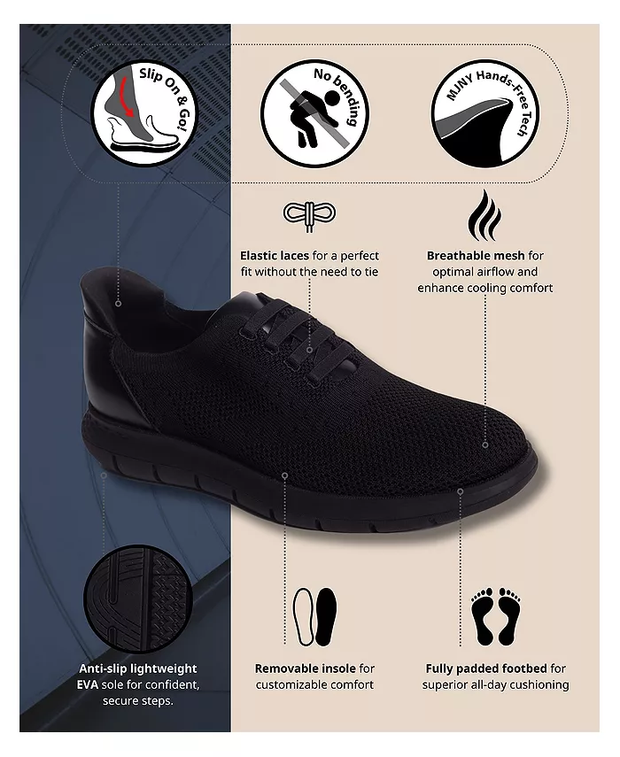 Мужские оксфорды Victory Street с технологией Hands-Free Slip On, легкие, из сетчатого материала Marc Joseph New York, черный — фото 2