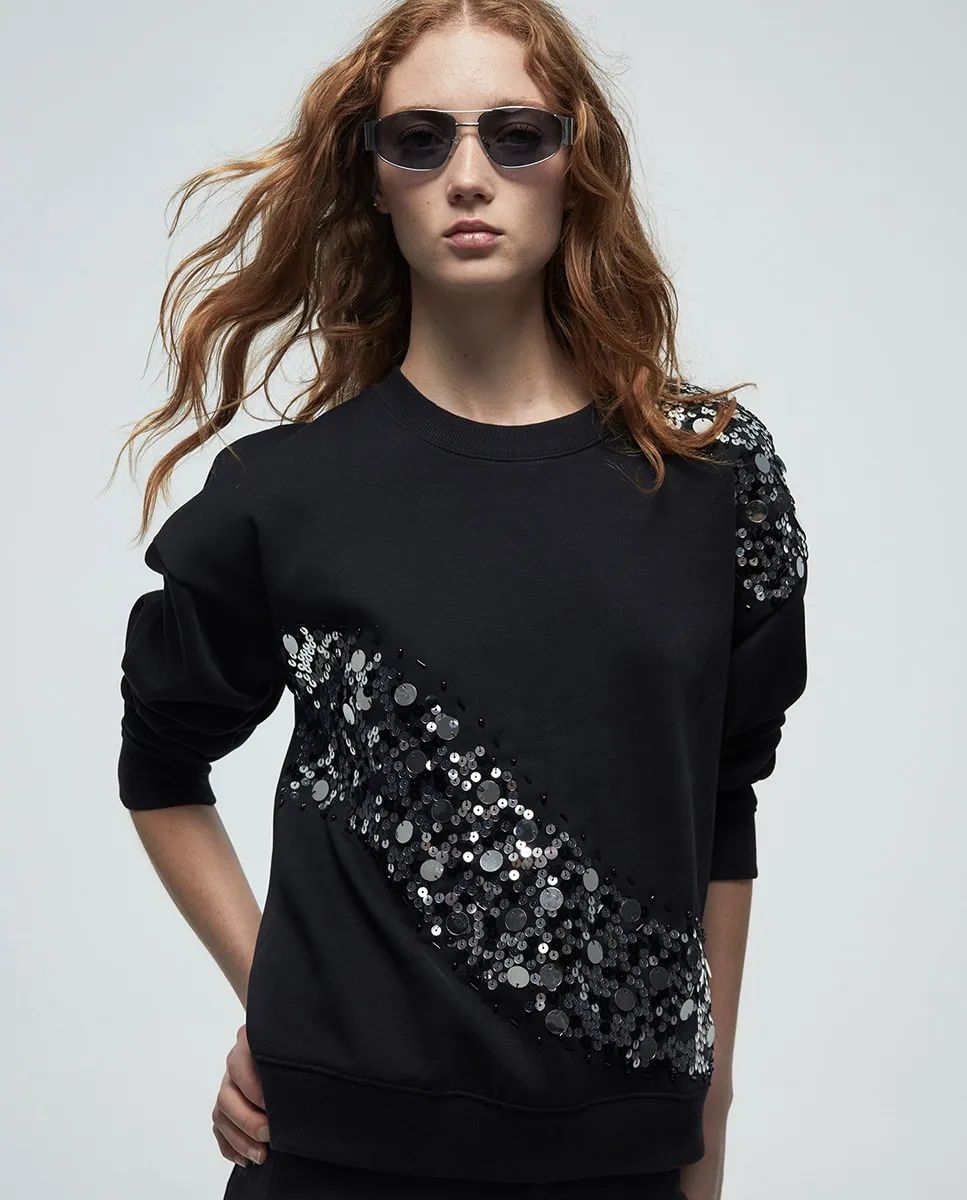 

Толстовка с пайетками Sfera, черный