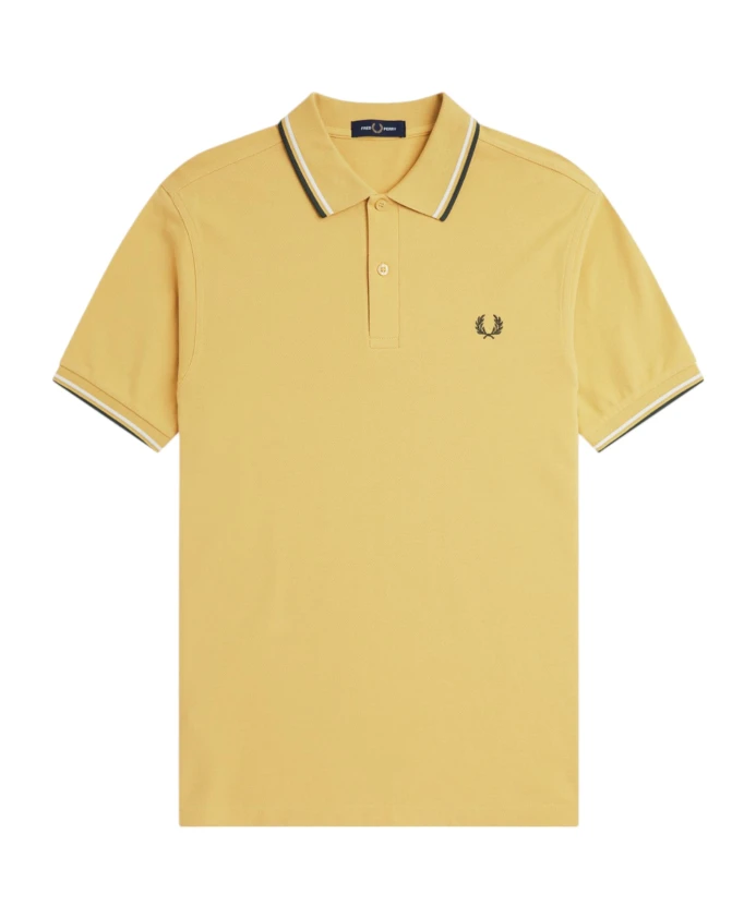 

Желтая рубашка-поло с двойной отделкой Fred Perry, желтый