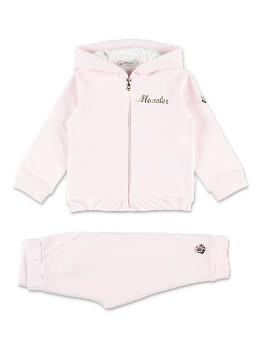 

Спортивный костюм из джерси с логотипом Moncler Enfant, розовый