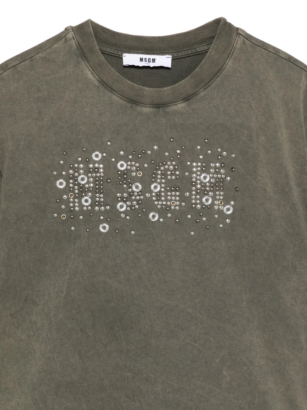 Декорированная футболка Msgm Kids, серый — фото 3