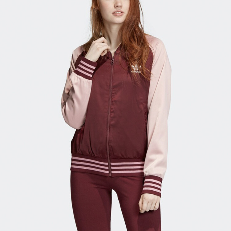 Бейсбольная майка SATIN BOMBER TT женская, ярко-розовая Adidas Originals — фото 3