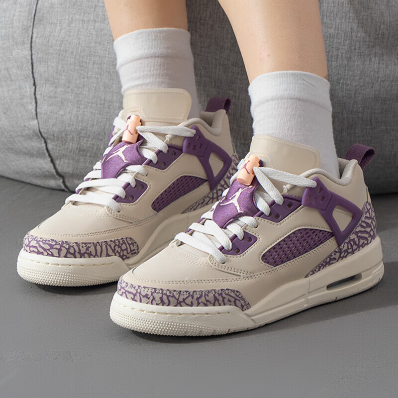 Air Spizike Low 'Let's Play' GS Jordan, Легендарный светло-коричневый/Светло-красный/Пыльно-фиолетовый/Парусный белый — фото 3