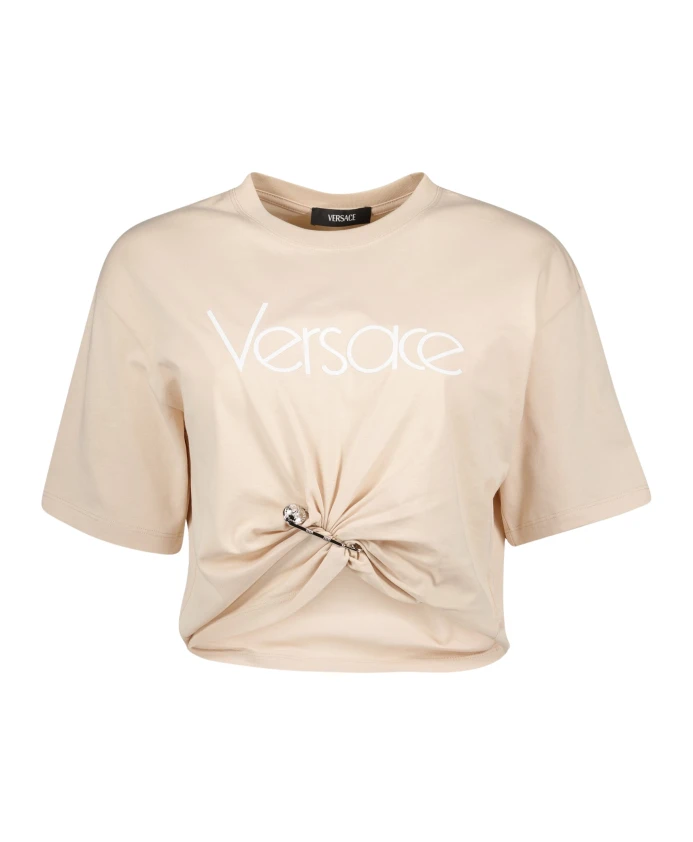 

Футболка с английской булавкой Versace, бежевый