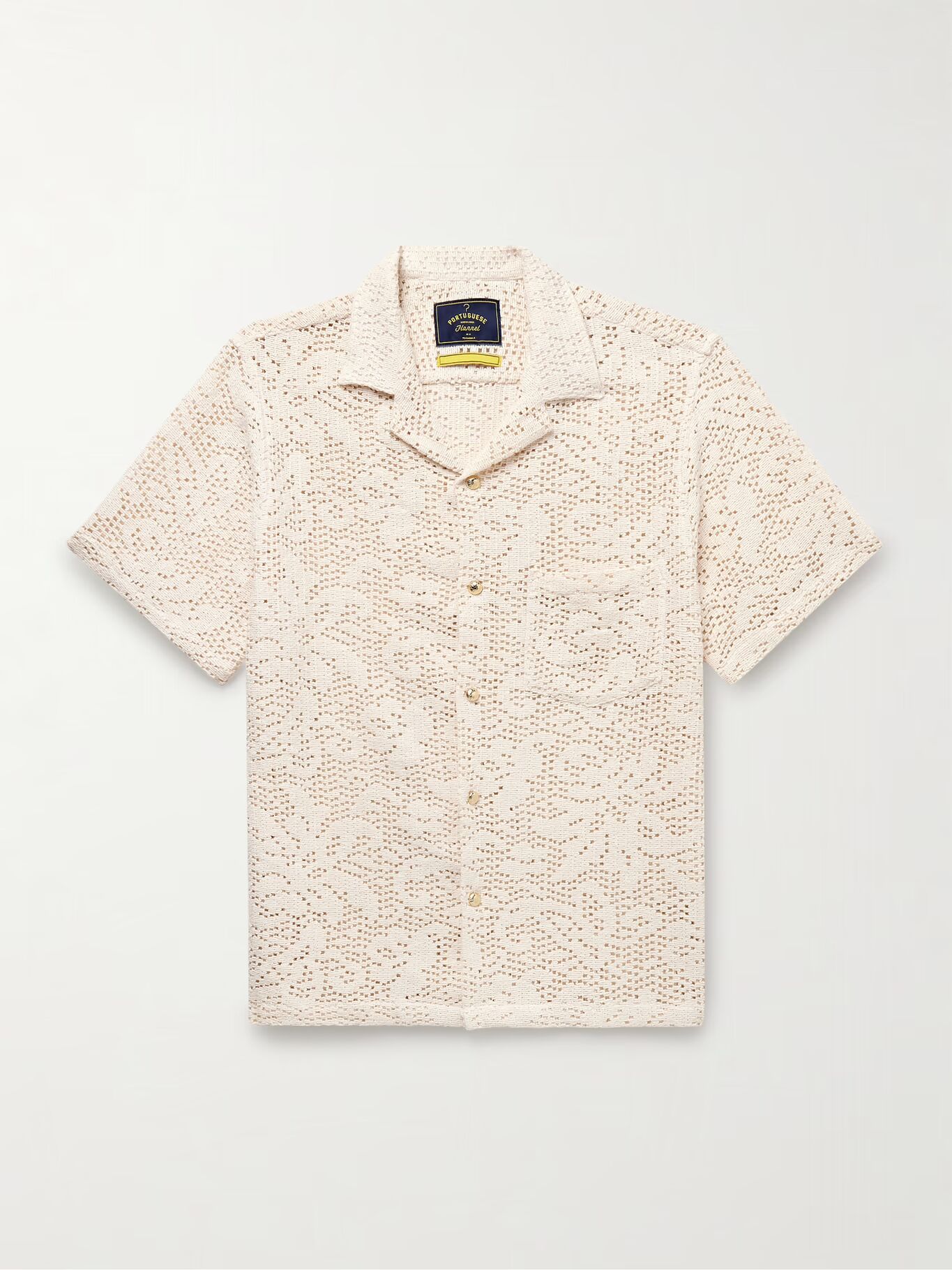 

Рубашка крючком из смеси хлопка и воротника Camp PORTUGUESE FLANNEL, кремовый