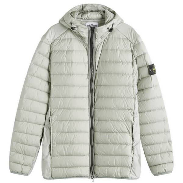 

Легкий пуховик с капюшоном Stone Island, серый