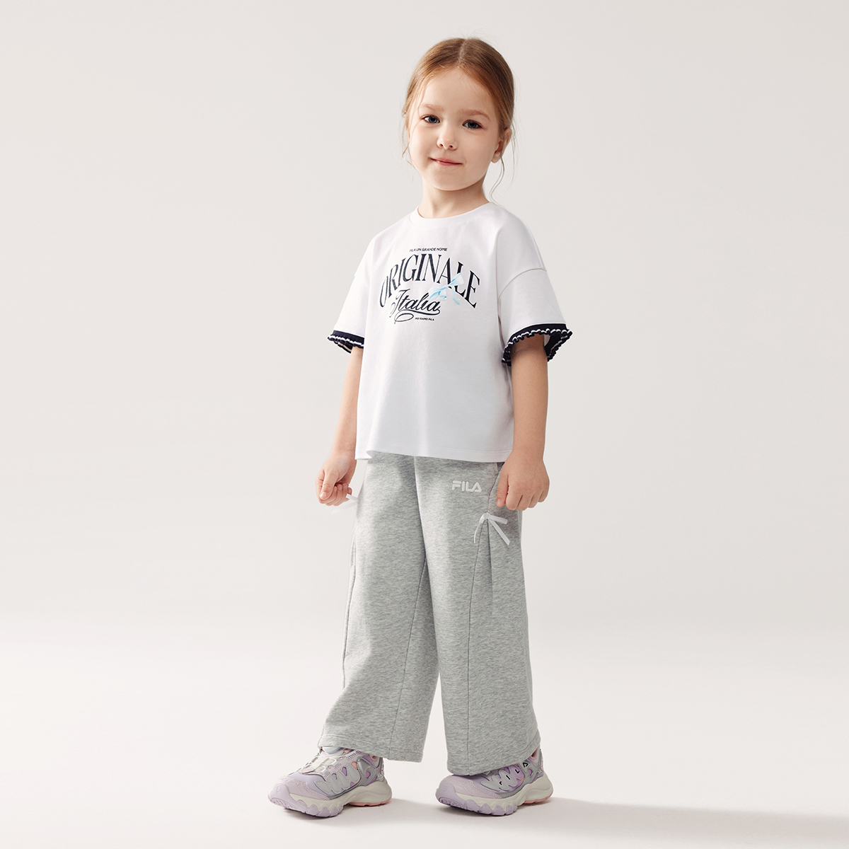 FILA KIDS Детские брюки из трикотажа Silver Flower Gray — фото 3