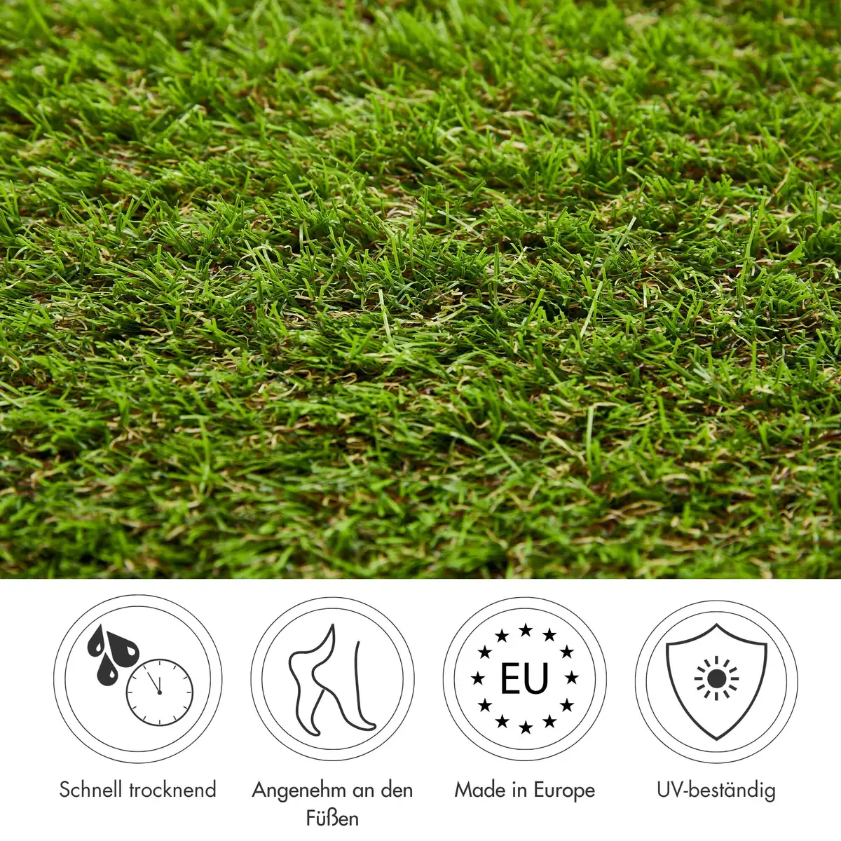 

Искусственный газон Andiamo "Миконос, премиум-качество", прямоугольный, естественный вид, с функцией дренажа, для балкона, террасы и сада 200х250 см, зеленый