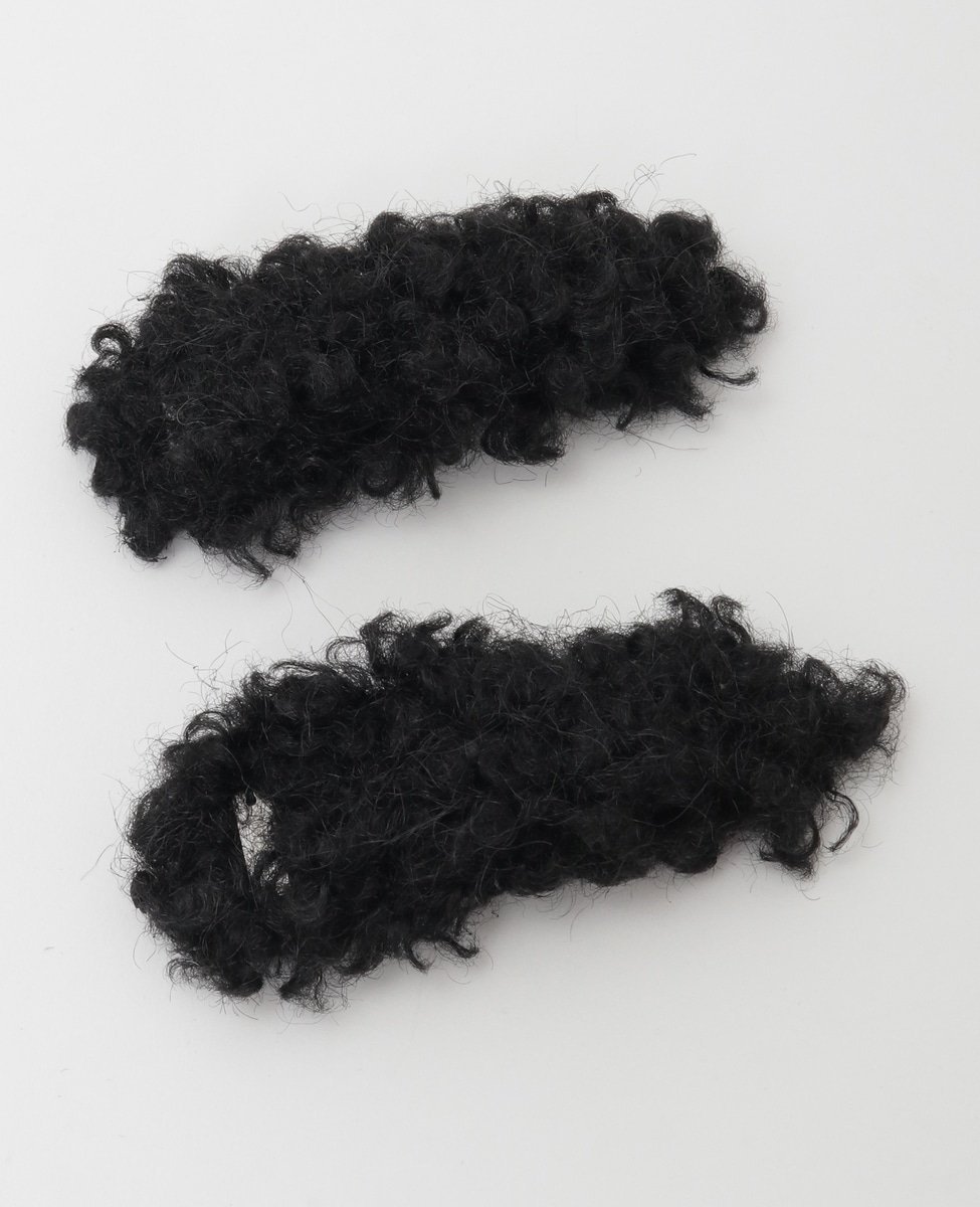Набор из 2 пушистых заколок Martinique, black