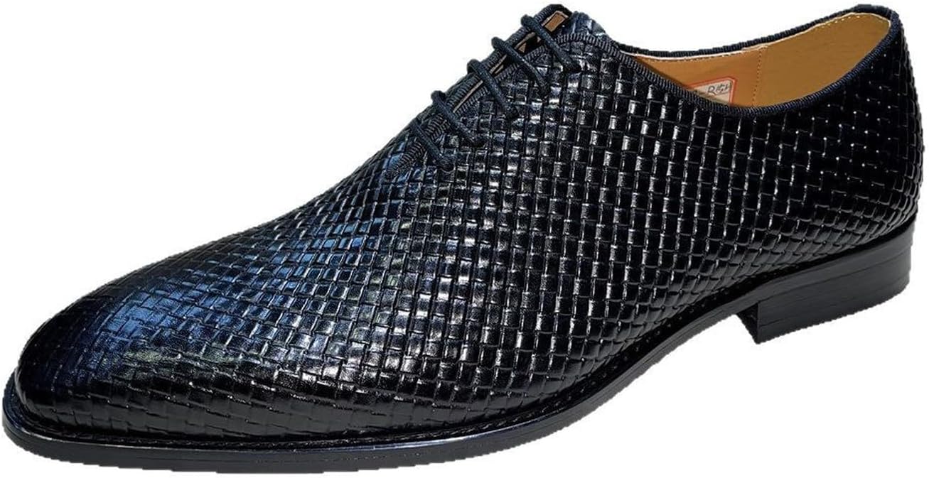 

Мужские плетеные кожаные оксфорды Santimon - классические туфли с заостренным носком и шнуровкой, деловая и повседневная обувь для офиса и свадьбы, черный