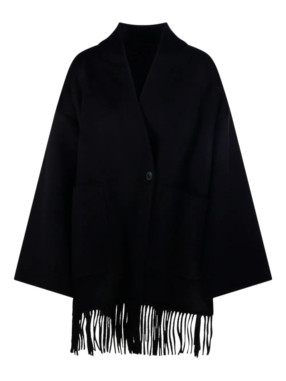 

Кейп с бахромой THE DYNAMIS STUDIO, черный