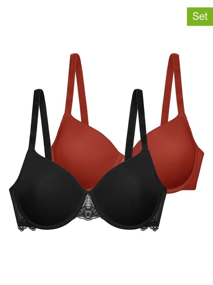 

Бюстгальтер на косточках Dorina 2er Set Schalen BHs Lorena, цвет schwarz/rot
