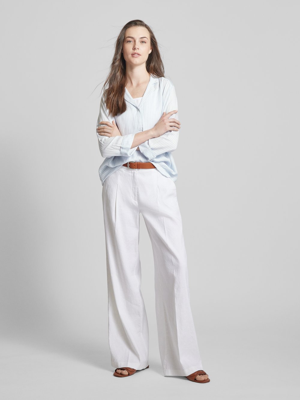 

Блузка из вискозы с полосатым узором Esprit, светло-голубой