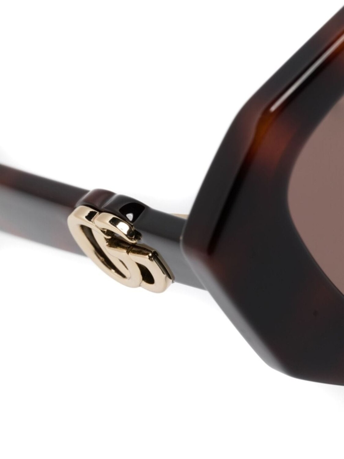 Gucci Eyewear солнцезащитные очки в геометричной оправе, коричневый — фото 3