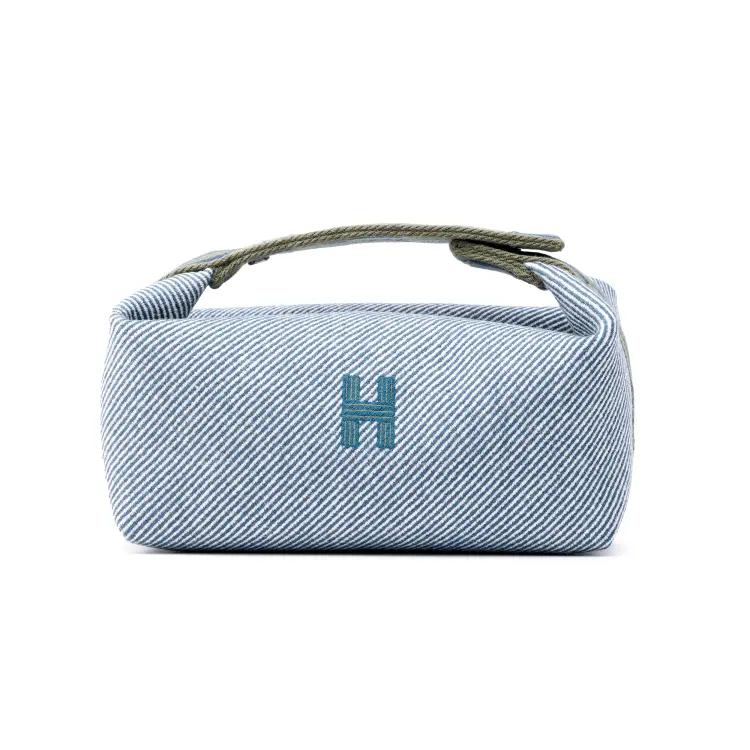 

HERMES Сумка Bride a Brac из шерсти и саржи, женская косметичка, джинсовая, синяя