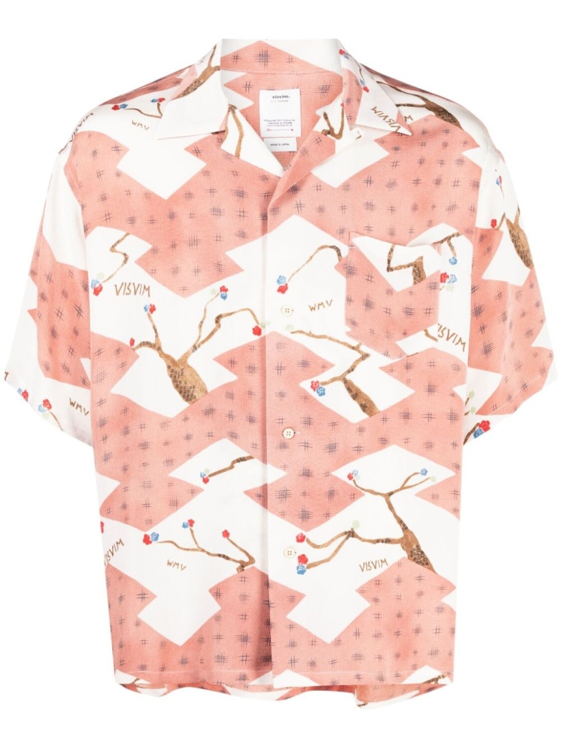 

visvim рубашка с короткими рукавами и графичным принтом, белый