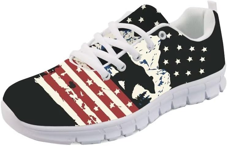 

Женские спортивные кроссовки Forchrinse с принтом американского флага и смелого орла, кроссовки для мужчин и женщин, обувь USA, президентская независимость, черный