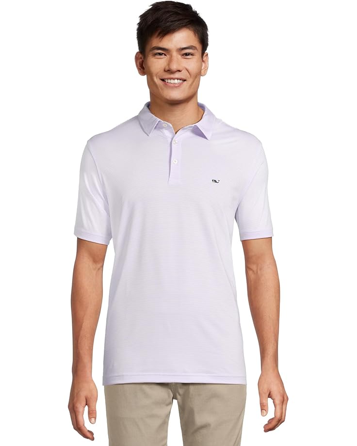 

Поло Vineyard Vines St. Jean Stripe Sankaty Polo, цвет White Cap/Aster