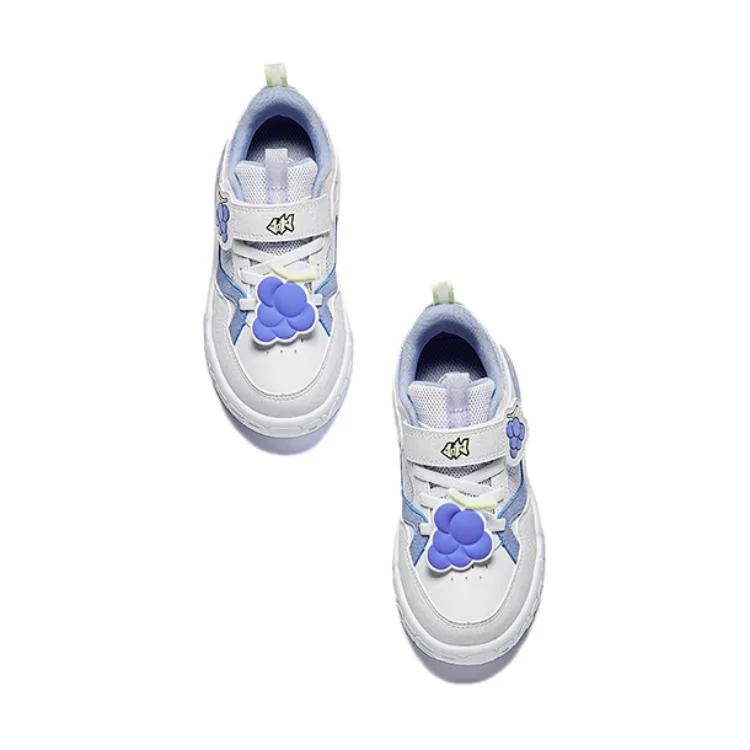 Antakids Synthetic Leather Abrasion Resistant Breathable Low top Kids' Skateboarding Shoes White Purple Kids' — фото 4