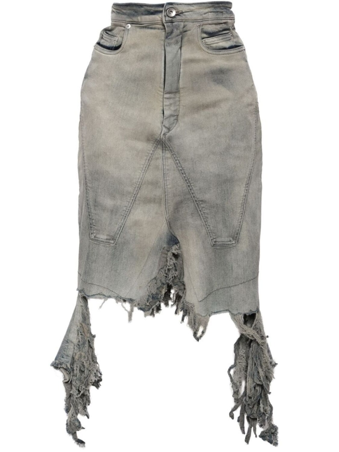 

Rick Owens DRKSHDW distressed denim skirt, синий