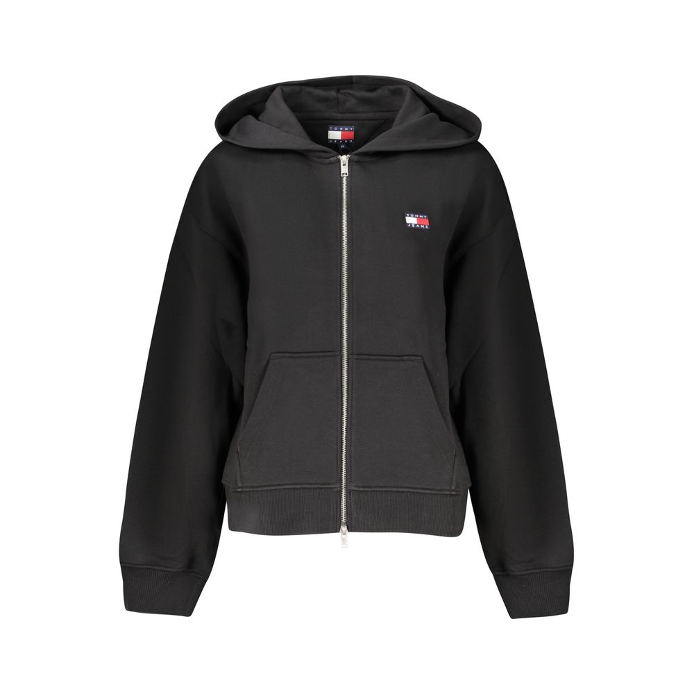 

Черная хлопковая женская толстовка с капюшоном Tommy Hilfiger