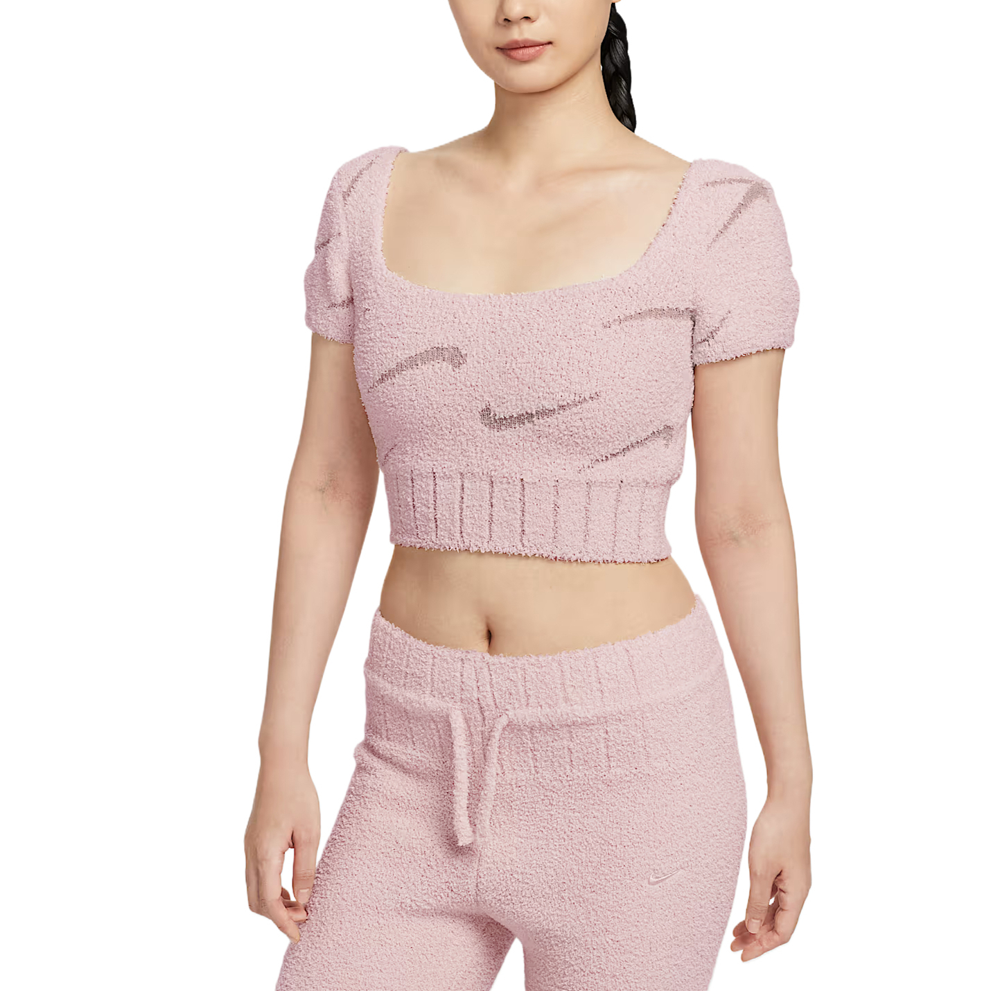 

Топ Sportswear Phoenix Cozy Bouclé Women's Short Sleeve Cropped Knit Top Nike, розовый