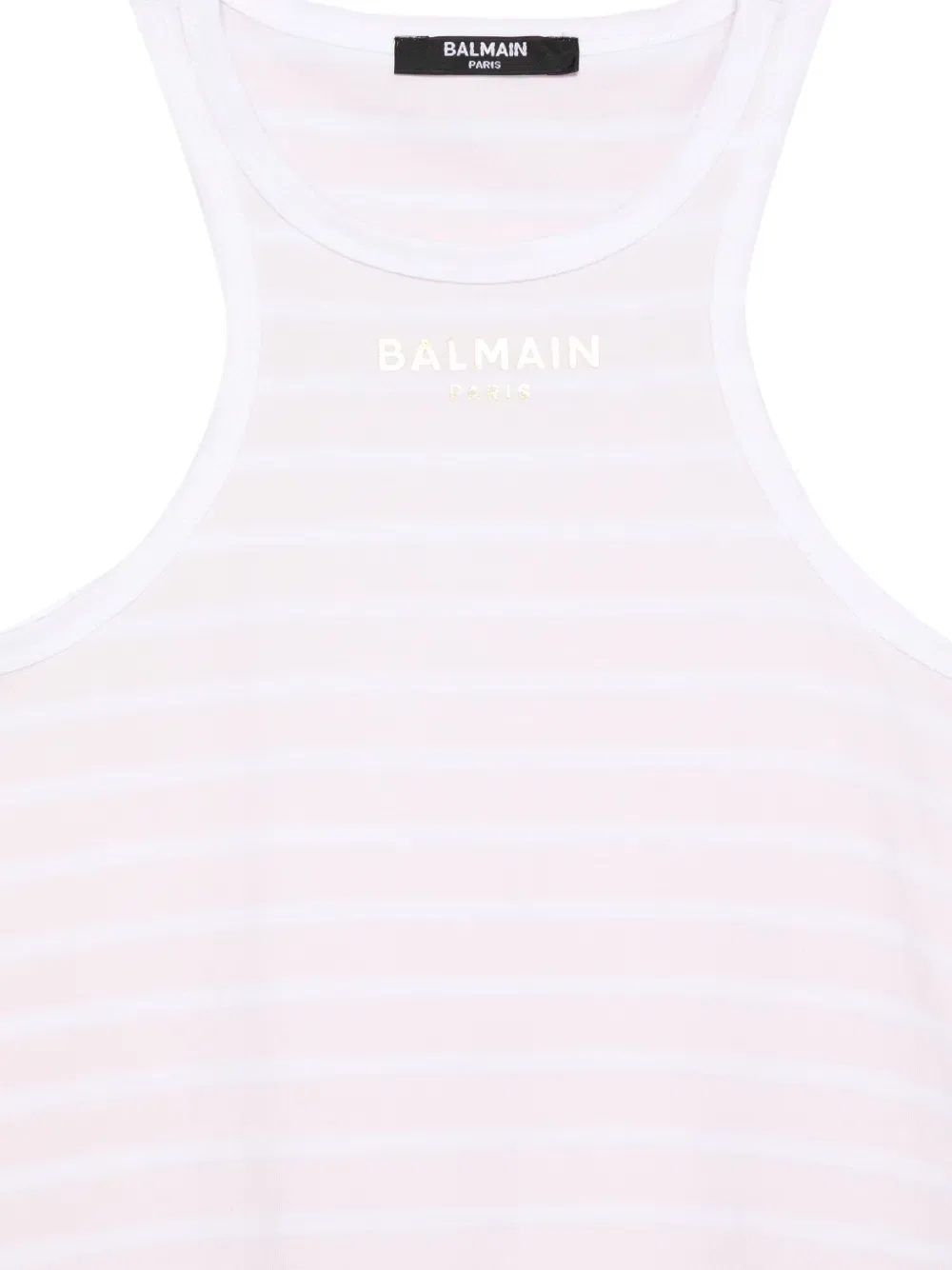 Полосатое платье с оборками Balmain Kids, розовый — фото 3